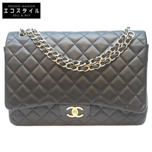 Chanel No 19 A58601 Black Lamb GHW W Flap Deca Matelasse Maxi 34