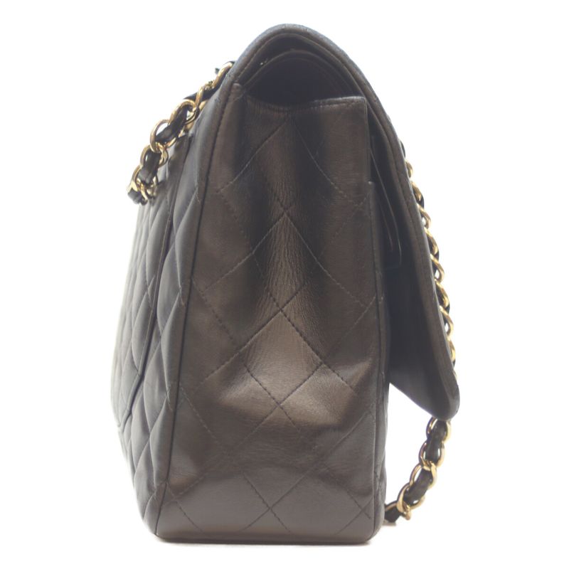 Chanel No 19 A58601 Black Lamb Ghardware W Flap Deca Matelasse Maxi 34