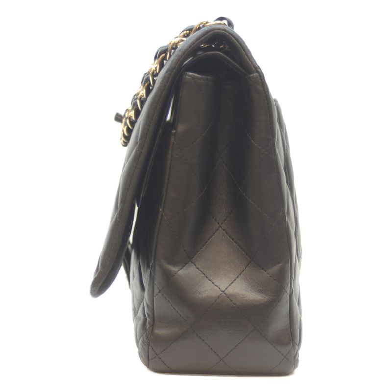 Chanel No 19 A58601 Black Lamb Ghardware W Flap Deca Matelasse Maxi 34