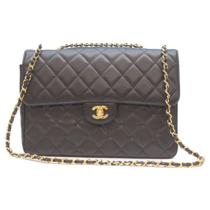 Chanel No 18 Black Caviar GHW Deca Matelasse 30 Single Flap Chain
