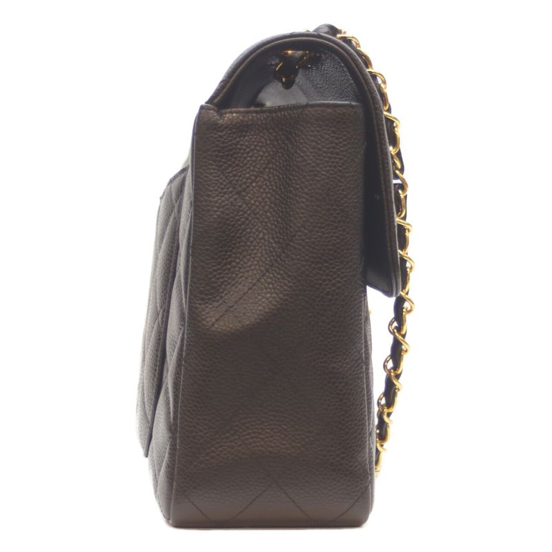 Chanel No 18 Black Caviar GHW Deca Matelasse 30 Single Flap Chain