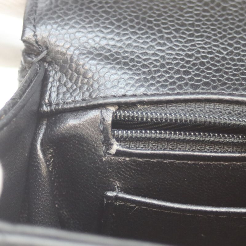 Chanel No 18 Black Caviar Ghardware Deca Matelasse 30 Single Flap Chain