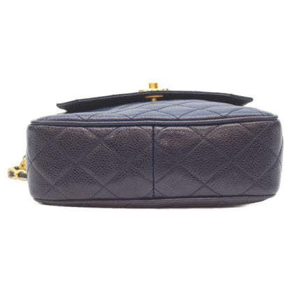 Chanel No 2 Navy Caviar Leather Pocket Coco Ball Square Chain Shoulder