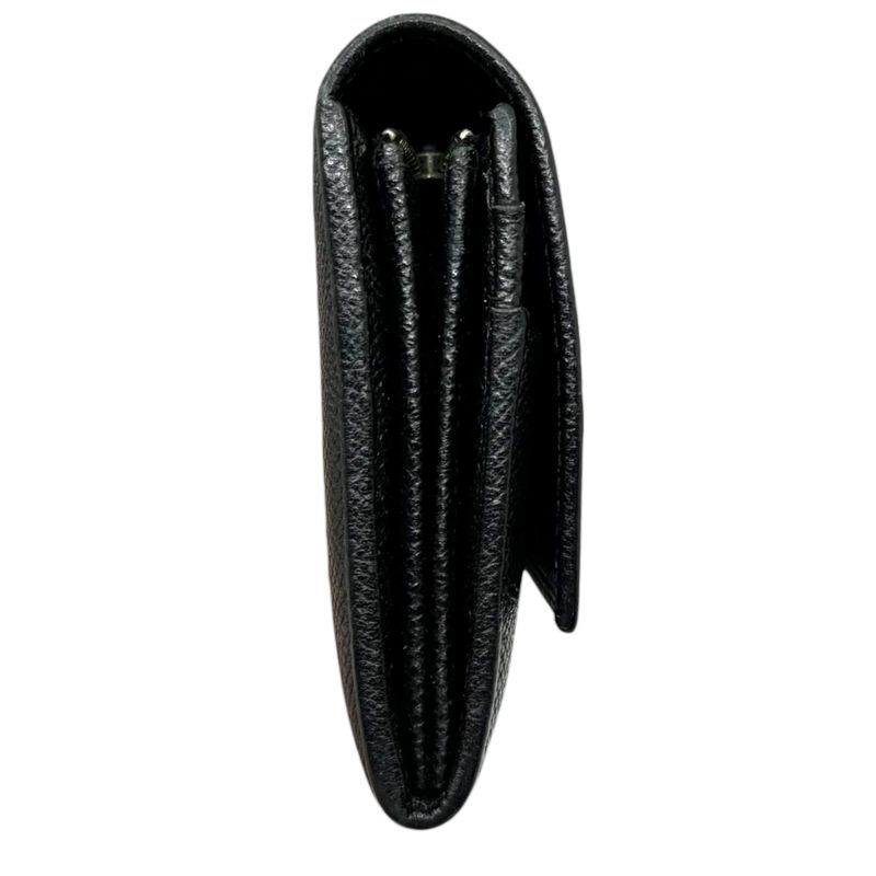 Bvlgari Logo Ring Leather Long Wallet Logo Ring Leather Long Wallet Black