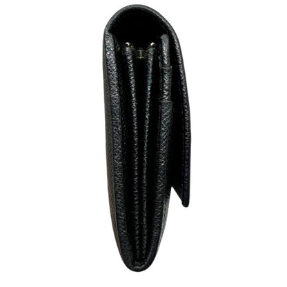 Bvlgari Logo Ring Leather Long Wallet Logo Ring Leather Long Wallet Black