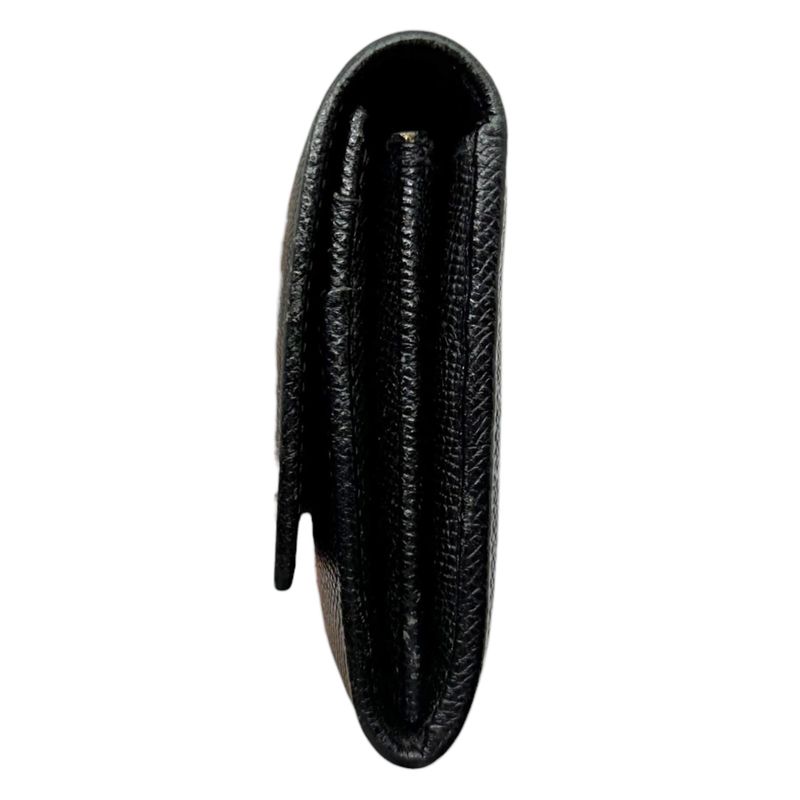 Bvlgari Logo Ring Leather Long Wallet Logo Ring Leather Long Wallet Black