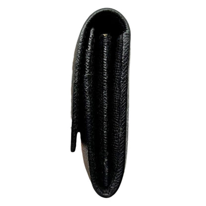 Bvlgari Logo Ring Leather Long Wallet Logo Ring Leather Long Wallet Black