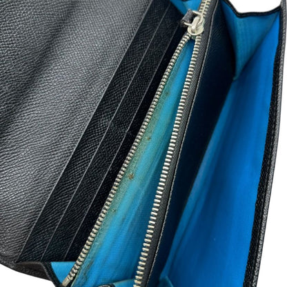 Bvlgari Logo Ring Leather Long Wallet Logo Ring Leather Long Wallet Black