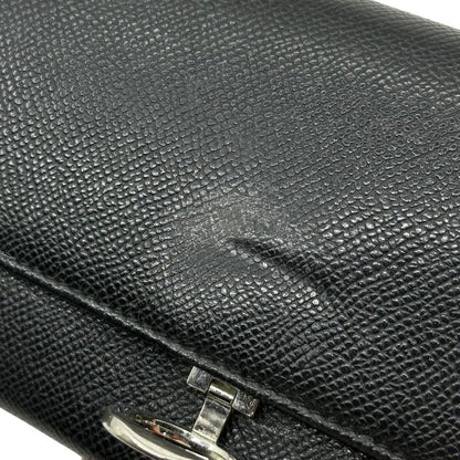 Bvlgari Logo Ring Leather Long Wallet Logo Ring Leather Long Wallet Black