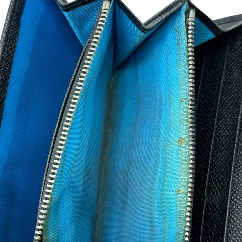 Bvlgari Logo Ring Leather Long Wallet Logo Ring Leather Long Wallet Black