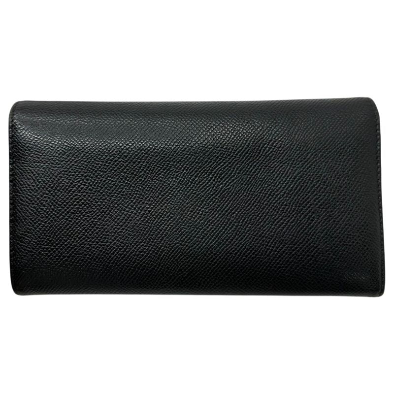 Bvlgari Logo Ring Leather Long Wallet Logo Ring Leather Long Wallet Black