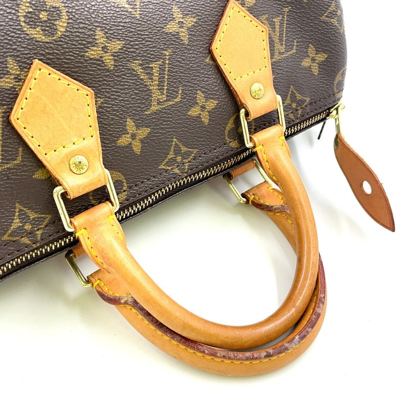 Louis Vuitton Speedy 25 Monogram Leather X PVC Brown Handbag Gold M41528