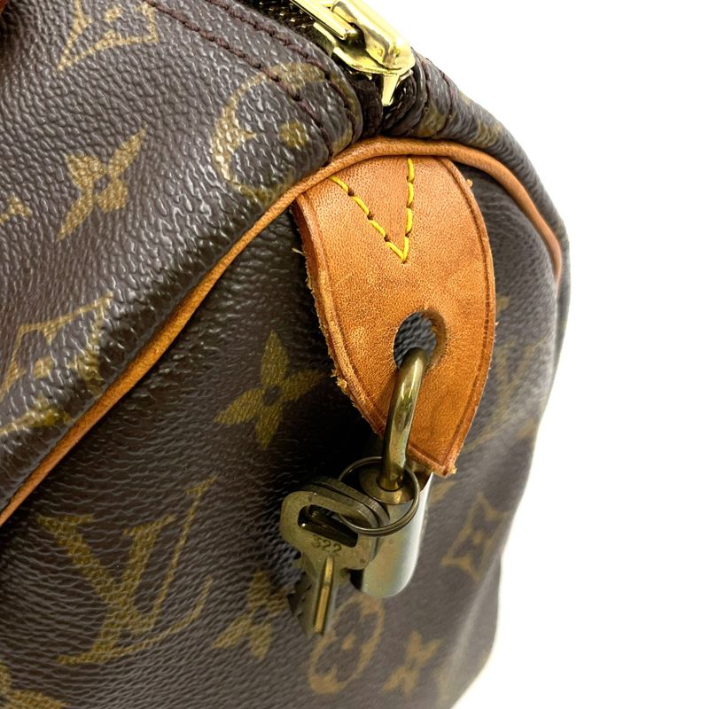 Louis Vuitton Speedy 25 Monogram Leather X PVC Brown Handbag Gold M41528