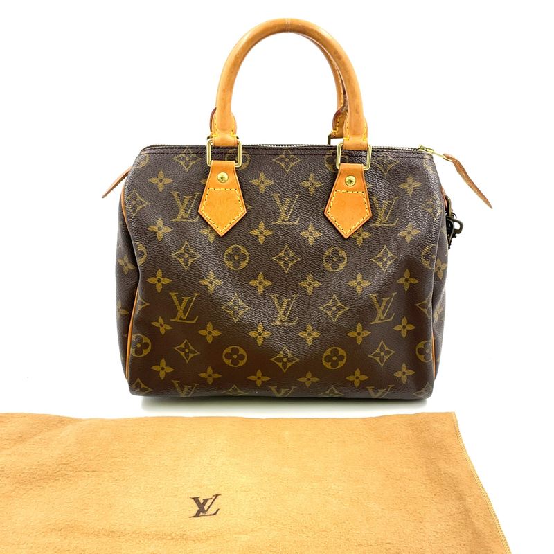 Louis Vuitton Speedy 25 Monogram Leather X PVC Brown Handbag Gold M41528