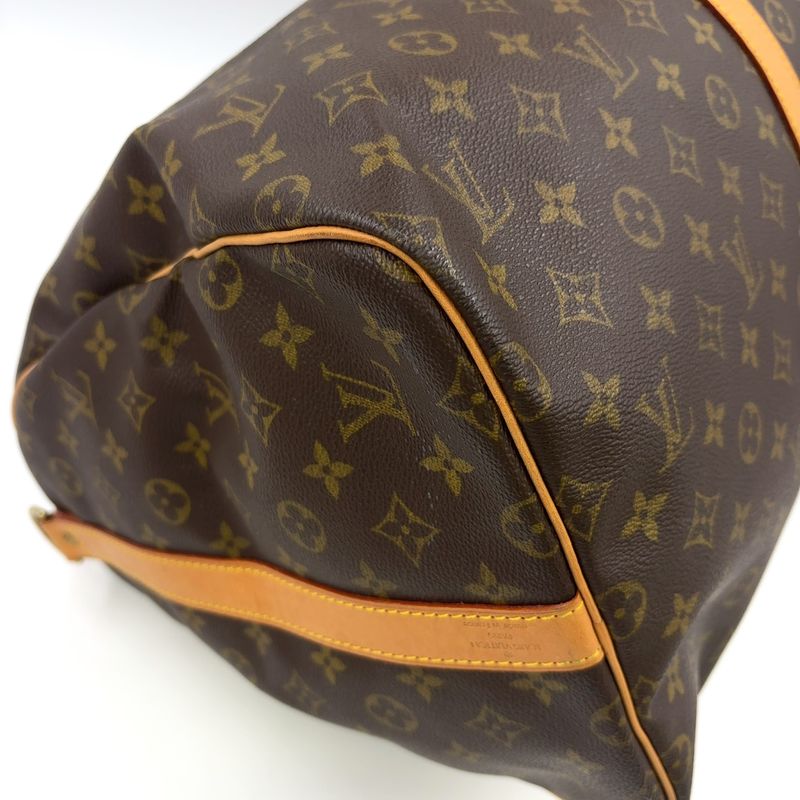 Louis Vuitton Keepall 55 Monogram Leather × PVC Brown Boston Bag Gold M41424