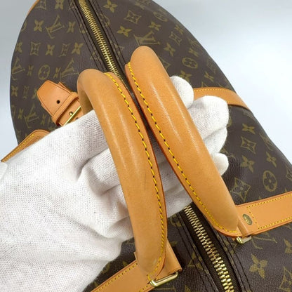 Louis Vuitton Keepall 55 Monogram Leather × PVC Brown Boston Bag Gold M41424
