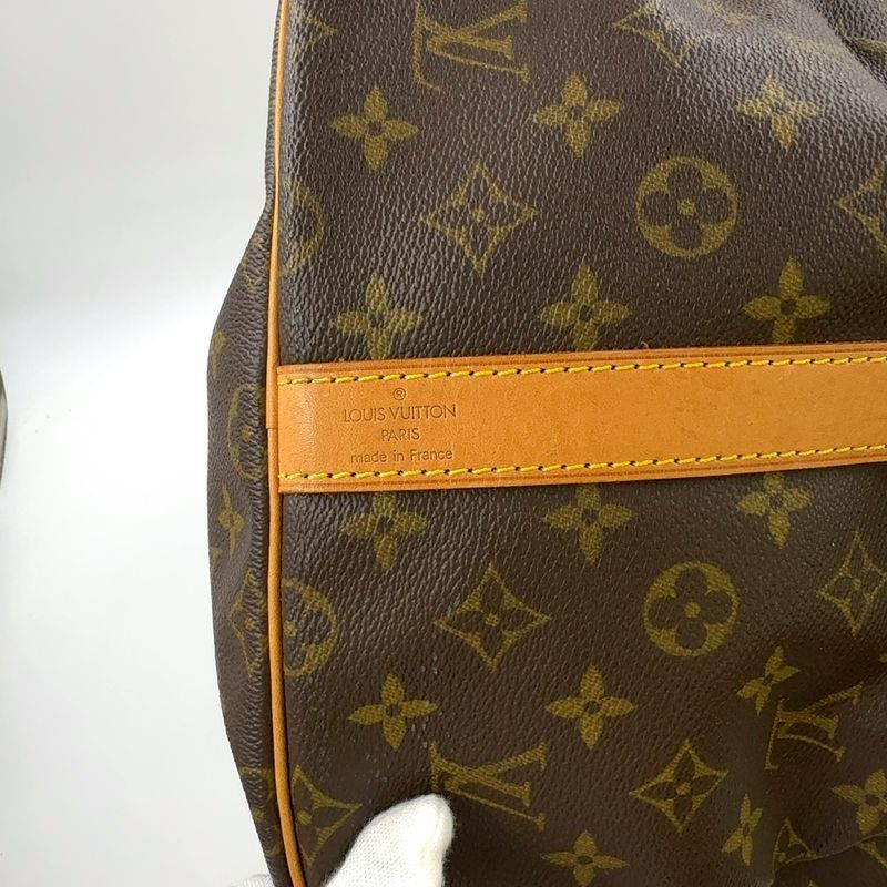 Louis Vuitton Keepall 55 Monogram Leather × PVC Brown Boston Bag Gold M41424