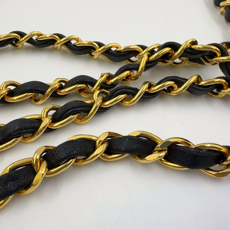 Chanel Matelasse Chain Serial No 1 Lambskin Black Shoulder Bag Gold