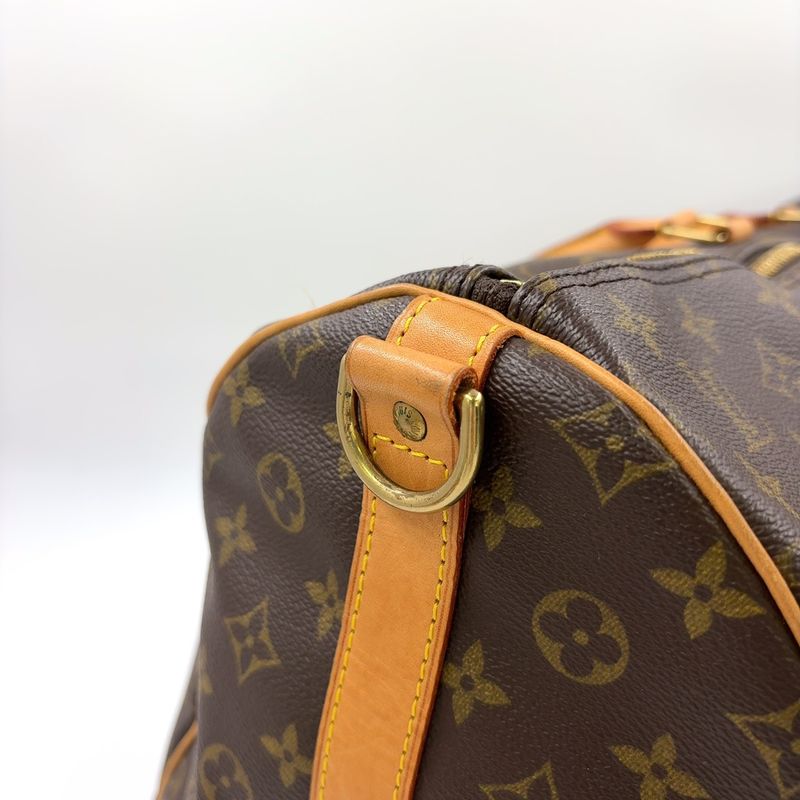 Louis Vuitton Keepall 55 Monogram Leather × PVC Brown Boston Bag Gold M41424