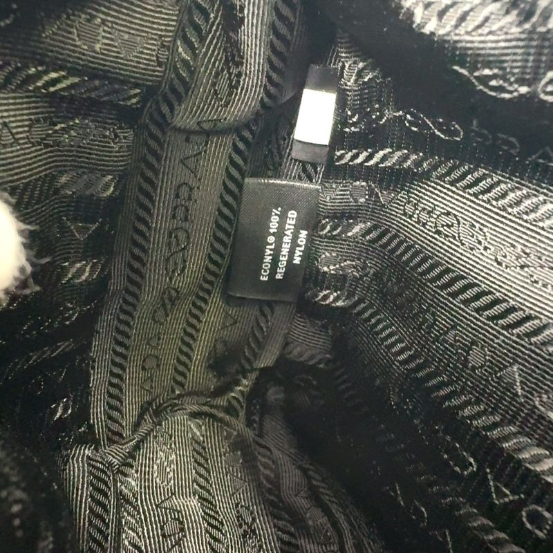 Prada Triangle Logo Plate 2WAY Nylon Black Shoulder Bag Silver