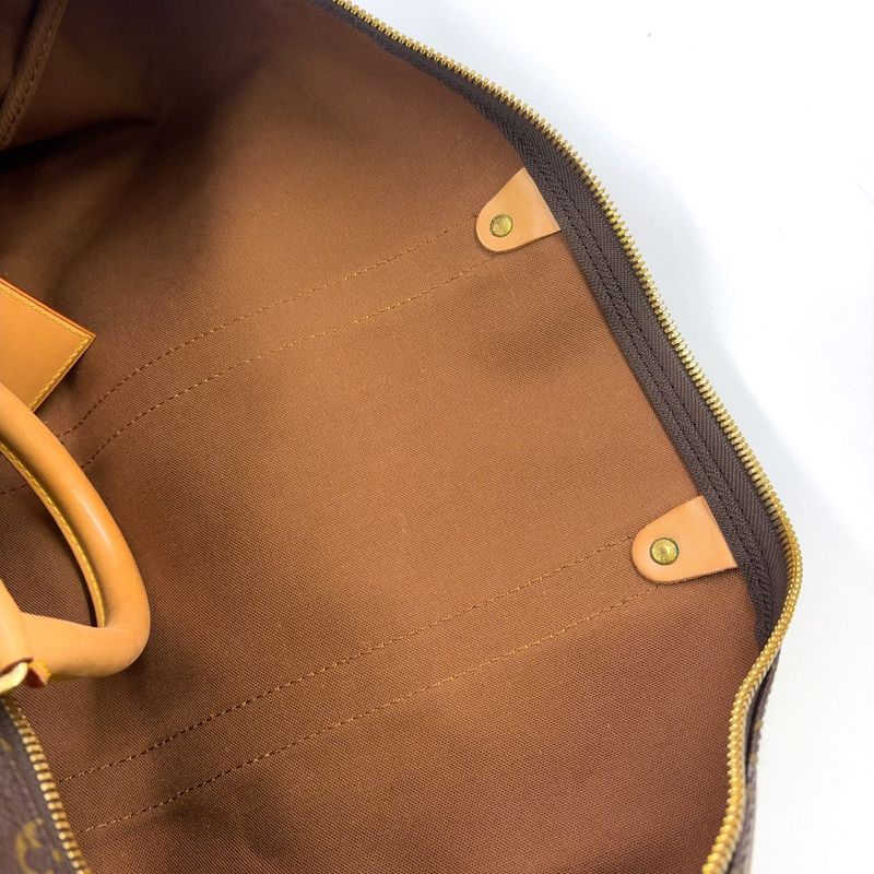 Louis Vuitton Keepall 55 Monogram Leather × PVC Brown Boston Bag Gold M41424