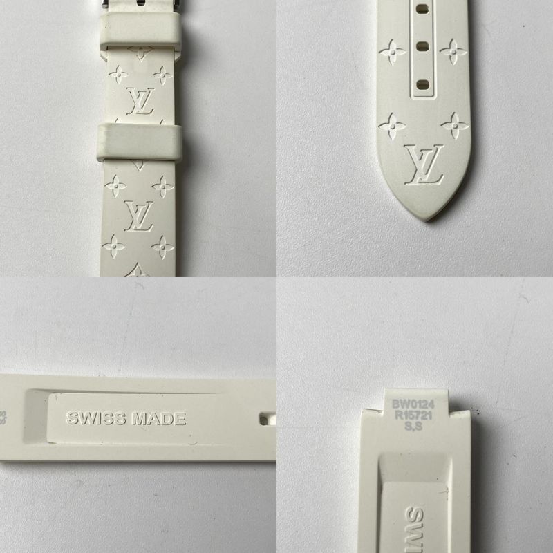 Louis Vuittonvuitton Women's Tambour Rubber Monogram Replacement Belt White