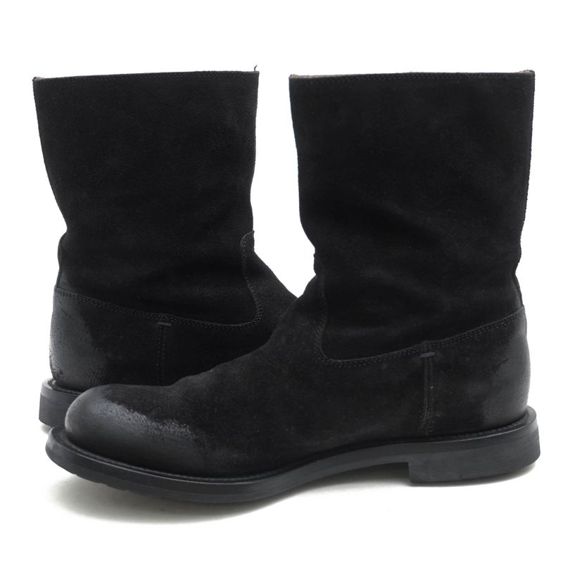 Gucci Pecos Boots Shoes Men Suede Leather Genuine Black 269680 98411 Camden Lug