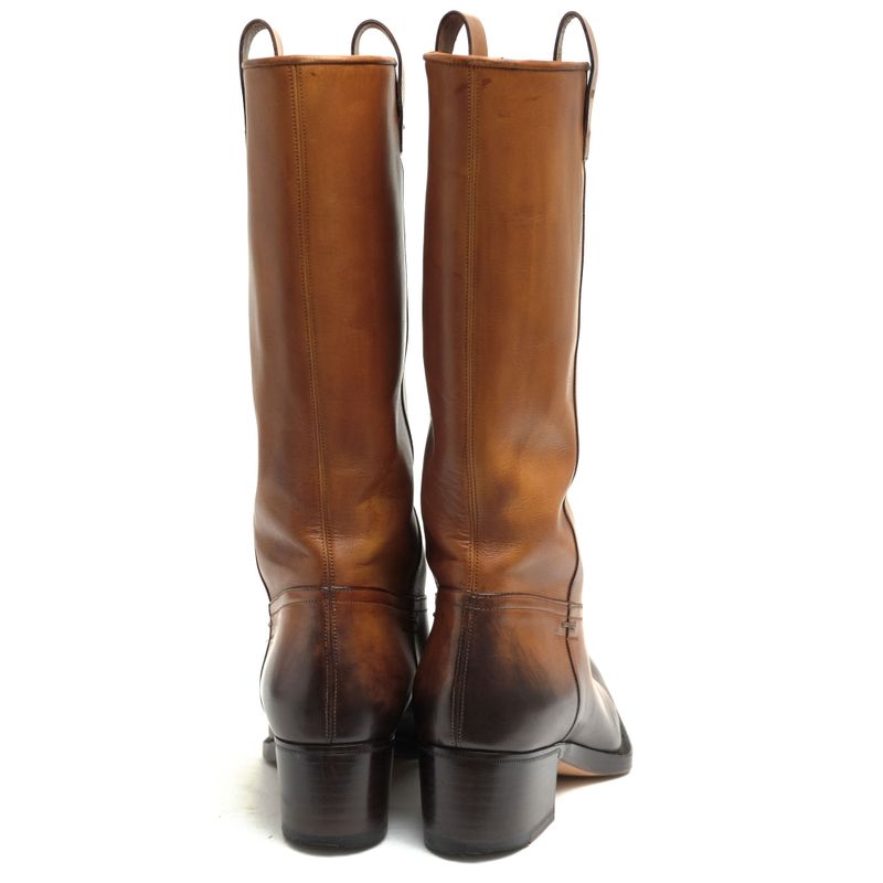 Gucci Long Boots Shoes Women Leather Genuine Brown 121952 Pecos Boots Leather