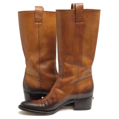 Gucci Long Boots Shoes Women Leather Genuine Brown 121952 Pecos Boots Leather