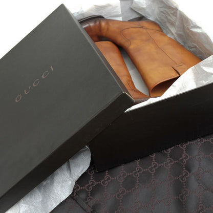 Gucci Long Boots Shoes Women Leather Genuine Brown 121952 Pecos Boots Leather