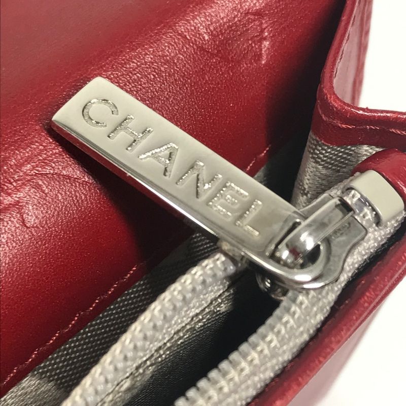 Chanel Long Wallet CC Coco A26717 Leather Red