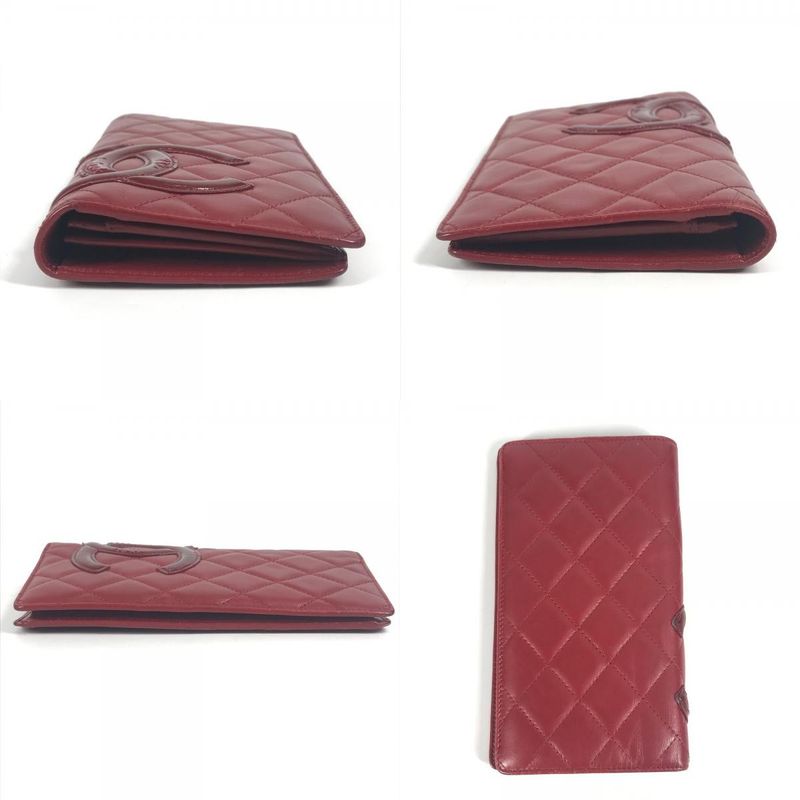 Chanel Long Wallet CC Coco A26717 Leather Red