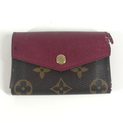 Louis Vuitton Card Case Multicarte Sarah M61273 Monogram Canvas Fuchsia Brown