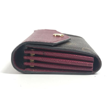 Louis Vuitton Card Case Multicarte Sarah M61273 Monogram Canvas Fuchsia Brown