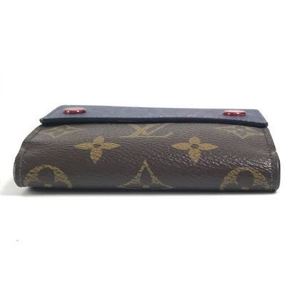 Louis Vuitton Bifold Compact Wallet M63041 Monogram Canvas Blue And Red