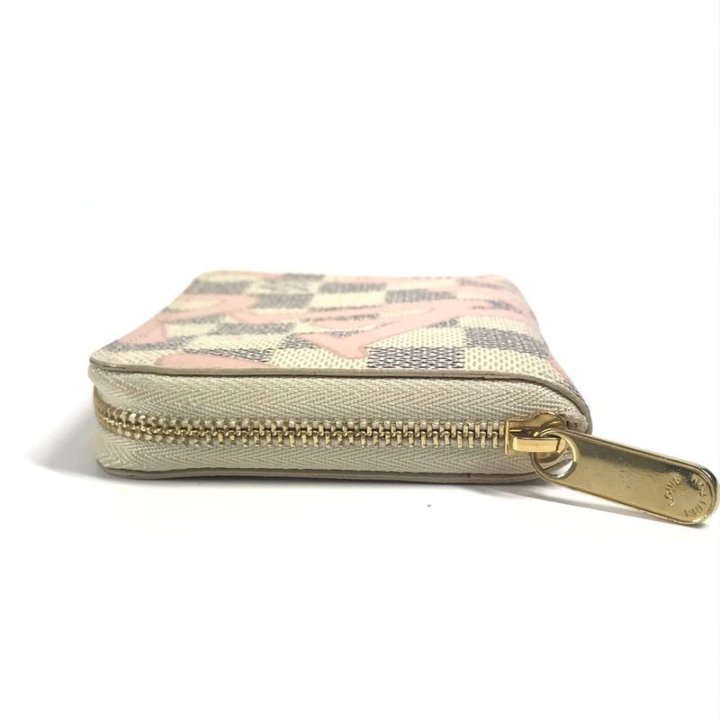 Louis Vuitton Coin Case Zippy Coin Purse N60098 Damier Azure Canvas White