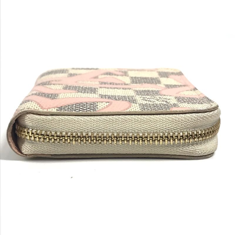 Louis Vuitton Coin Case Zippy Coin Purse N60098 Damier Azure Canvas White