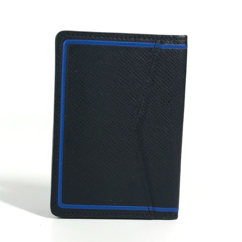 Louis Vuitton Card Case Organizer De Poche M63329 Taiga Leather Black