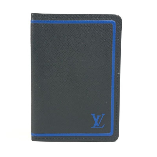 Louis Vuitton Card Case Organizer De Poche M63329 Taiga Leather Black