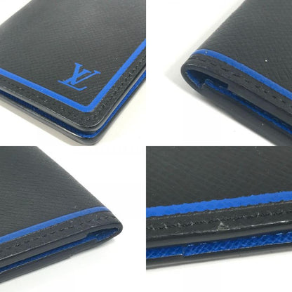 Louis Vuitton Card Case Organizer De Poche M63329 Taiga Leather Black