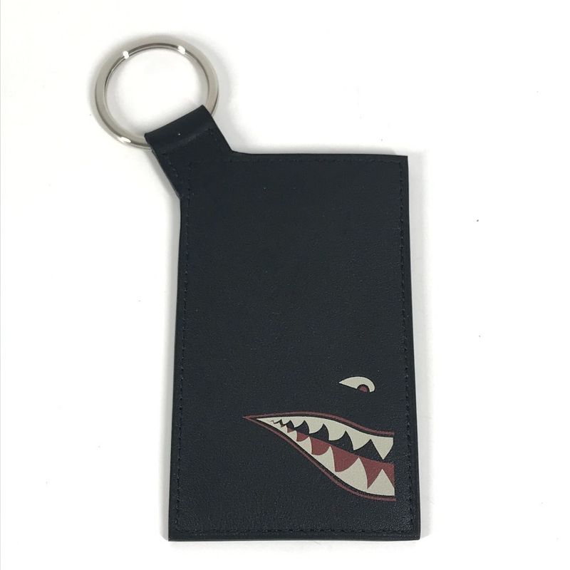 Hermes Card Case City Pass Shark Leather Black