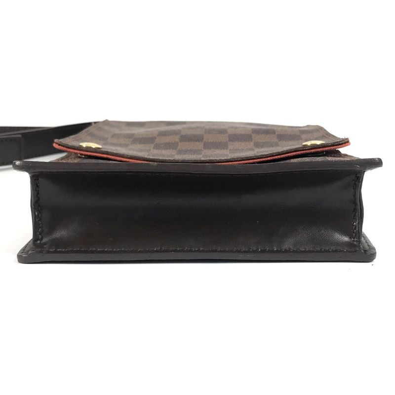 Louis Vuitton Shoulder Bag Portobello N45271 Damier Canvas Ebène Brown