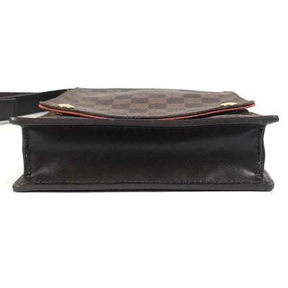 Louis Vuitton Shoulder Bag Portobello N45271 Damier Canvas Ebène Brown