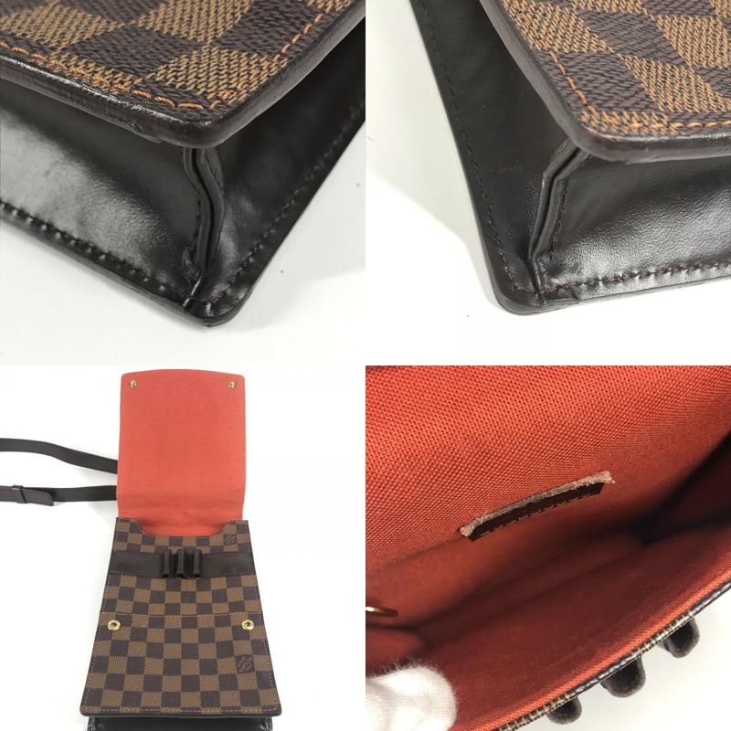 Louis Vuitton Shoulder Bag Portobello N45271 Damier Canvas Ebène Brown