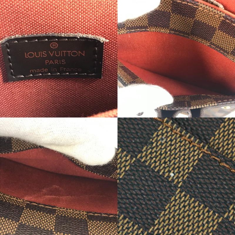 Louis Vuitton Shoulder Bag Portobello N45271 Damier Canvas Ebène Brown