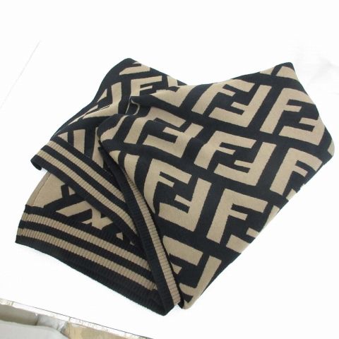 Fendi Zucca Pattern Poncho Cape Shawl Wool Blend 140 X 80cm (31.50in) Reversible