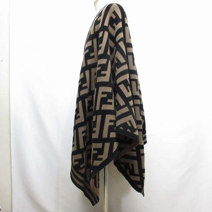 Fendi Zucca Pattern Poncho Cape Shawl Wool Blend 140 X 80cm (31.50in) Reversible