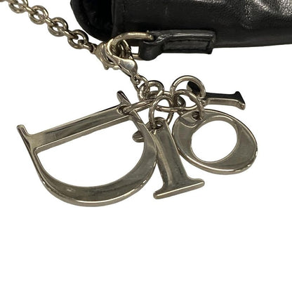 DIOR Christian Dior Shoulder Bag Canage Stitch Black Chain Shoulder Leather
