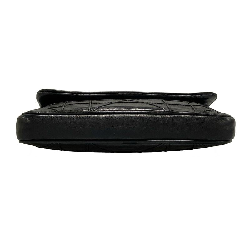 DIOR Christian Dior Shoulder Bag Canage Stitch Black Chain Shoulder Leather