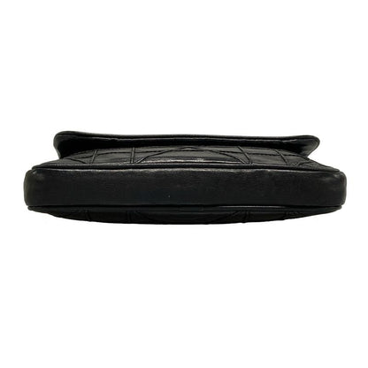 DIOR Christian Dior Shoulder Bag Canage Stitch Black Chain Shoulder Leather